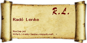 Radó Lenke névjegykártya